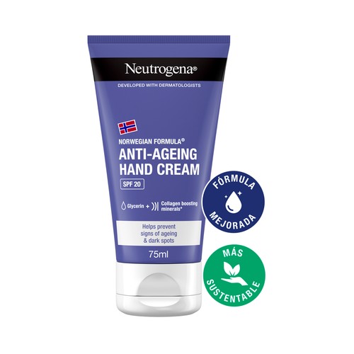 NEUTRÓGENA Crema de manos fórmula noruega antiedad y antimanchas 2 x 75 ml.