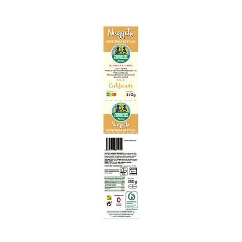 ALCAMPO CULTIVAMOS LO BUENO Bandeja de nuggets (trocitos de pechuga de pollo empanada)  350 g.