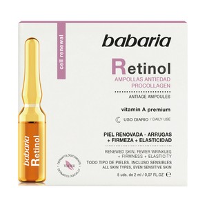 Retinol Ampollas con acción antiedad 5 x 2 ml.