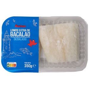 AUCHAN Bacalao desalado en lomos 350 g. Producto Alcampo