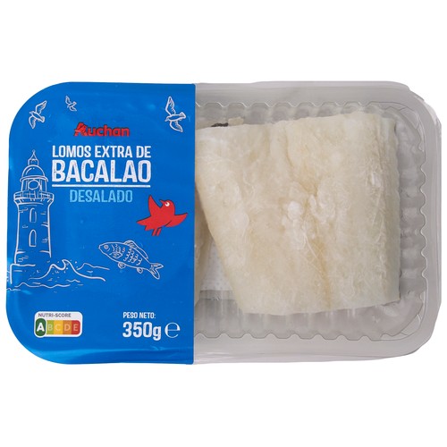AUCHAN Bacalao desalado en lomos 350 g. Producto Alcampo