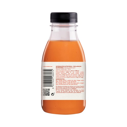 CAÑA NATURE Salmorejo fresco tradicional andaluz, 100% natural, sin gluten ni conservantes CAÑA NATURE 33 cl.