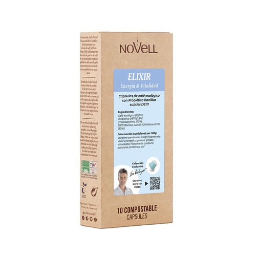 NOVELL Elixir Cápsulas de café ecológico con próbioticos, 10 uds.