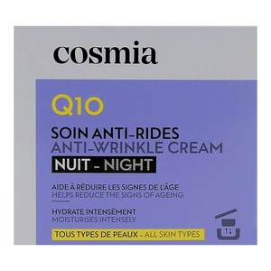 Q10 Recarga de crema facial de noche antiarrugas, para todo tipo de pieles 50 ml.