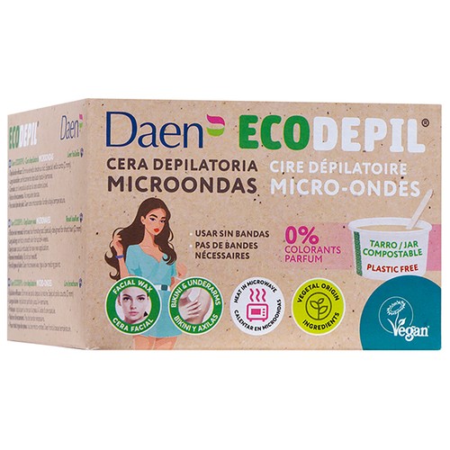 DAEN Ecodepil Cera depilatoria de origen vegetal, para microondas 100 g.