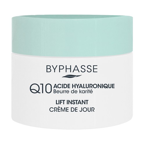 BYPHASSE Crema de día de textura ligera, con ácido Hilurónico, Coenzima Q10 y FPS 10 BYPHASSE Lift instnat 50 ml.