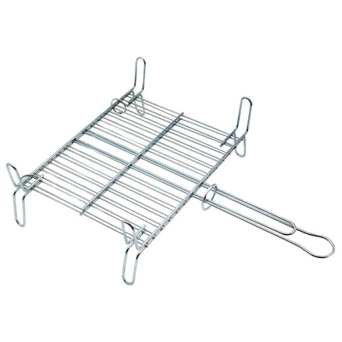 Parrilla doble de acero cromado para barbacoas, medidas 40x37 cm TRESDOGAR.