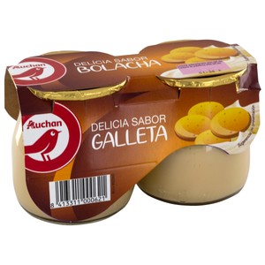 Imagen de AUCHAN Postre lácteo con sabor a galletas 2 x 135 g. Producto Alcampo