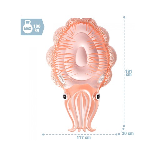 Colchoneta gigante con forma de calamar 191cm. INTEX