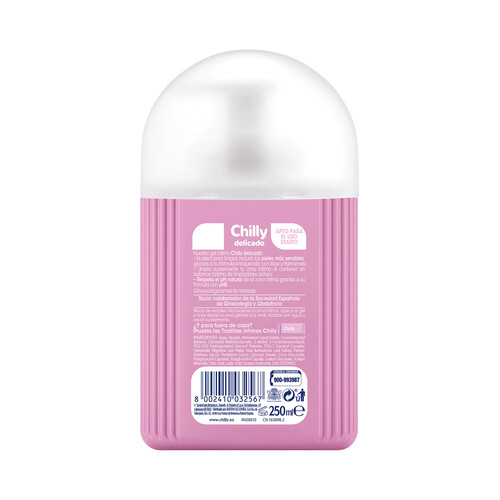 CHILLY Gel de higiene íntima con pH 5, fórmula suave y acción anti olor CHILLY 250 ml.