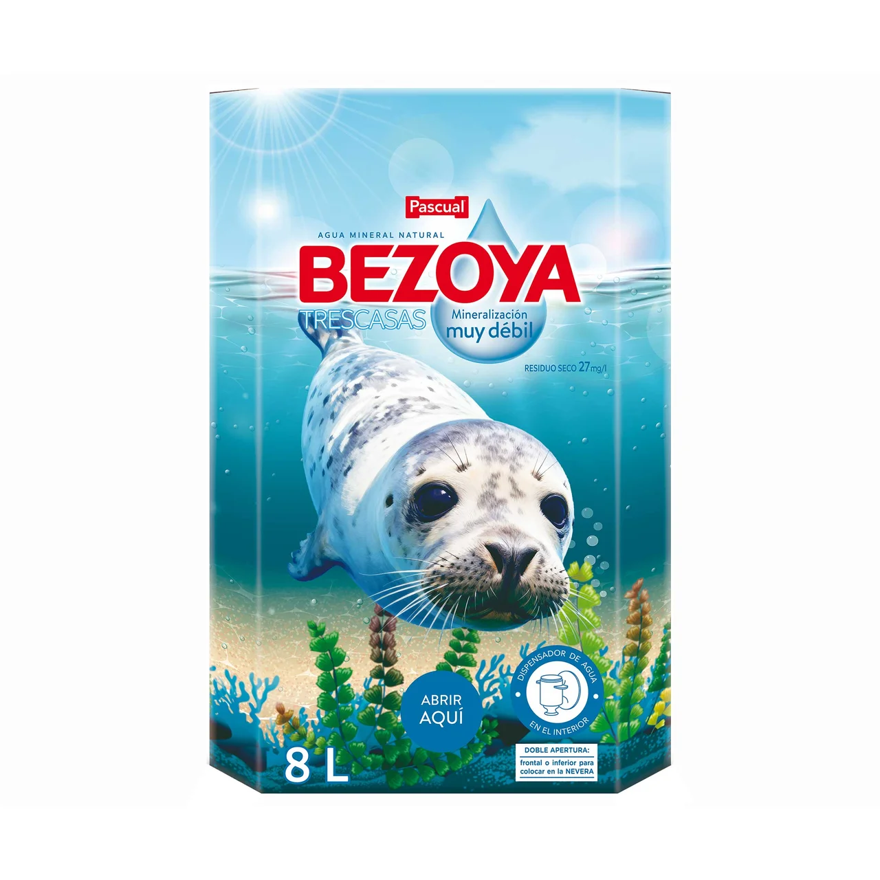Agua mineral con dispensador bag in box 8 l.