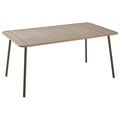 Mesa en acero y madera GARDEN STAR de 160x90x75cm.