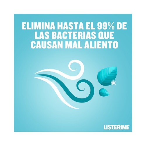 LISTERINE Enjuage bucal de uso diario sin alcohol, con flúor y sabor suave a mentol 250 ml.