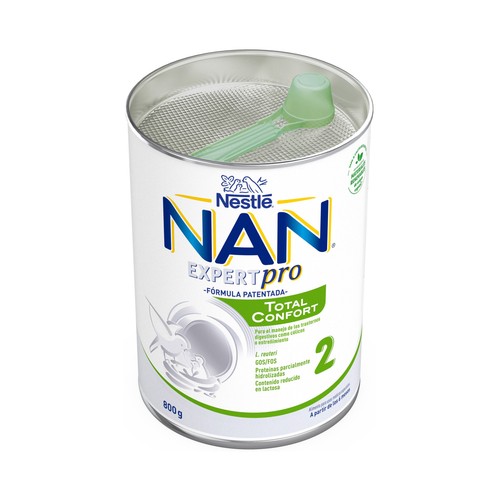 NAN Expert pro total confort 2 Leche en polvo de continuación, a partir de 6 meses 800 g.