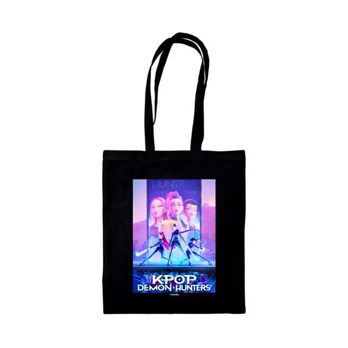 K-POP Totebag negra,  Demon Hunters Keyart. PYRAMID POSTERS.