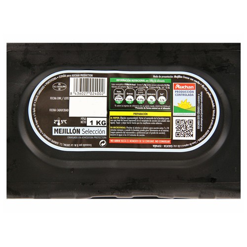 ALCAMPO CULTIVAMOS LO BUENO Mejillones 25/37  Bandeja de 1 kg.