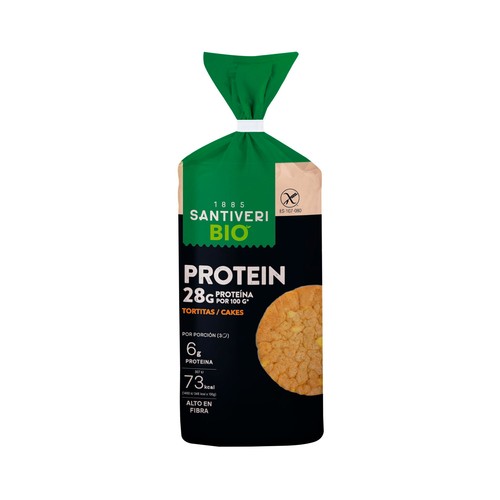 SANTIVERI Tortitas protein sin gluten bio 100 g.