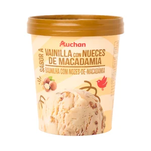 AUCHAN Tarrina de helado de vainilla de macadamia 500 ml. 350 g. Producto Alcampo.