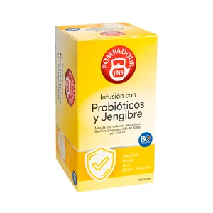 POMPADOUR Infusión con probióticos y jenjibre 15 uds. 26 g.