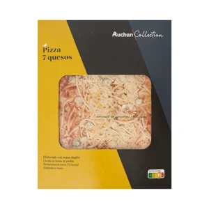 AUCHAN COLLECTION Pizza 7 quesos 400 g Alcampo Gourmet.