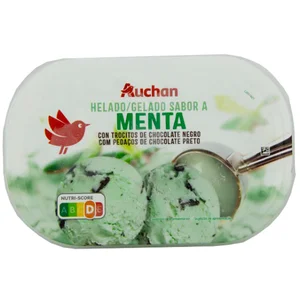 AUCHAN Tarrina de helado de menta 1 l. Producto Alcampo