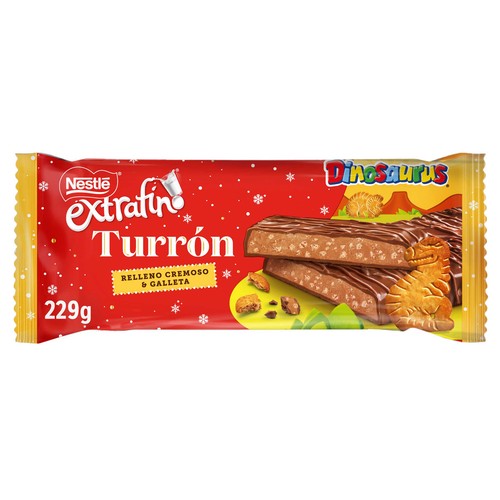 NESTLÉ Turrón relleno cremoso y galleta Dinosaur 229 g.