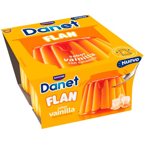 DANONE Danet Flan de vainilla con caramelo 4 x 100 g.