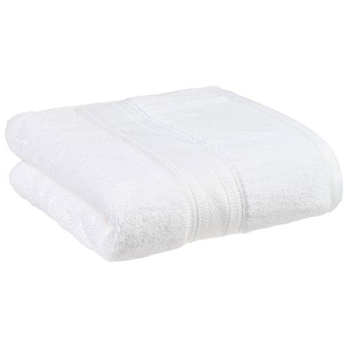 Toalla baño 100x150cm 500gr, 0 torsion, 100% algodón woven color blanco. ACTUEL