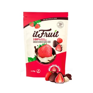 Imagen de IT FRUIT Fresas recubiertas con chocolate blanco y negro 110gr