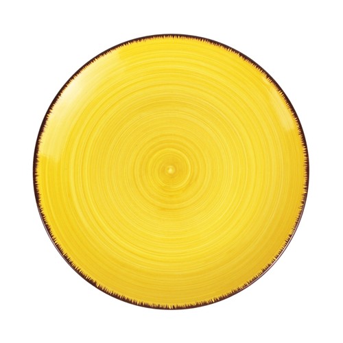 Plato postre 19cm porcelana color amarillo. ACTUEL