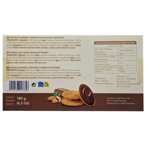 E. MORENO Tortitas de almendra 180 g.