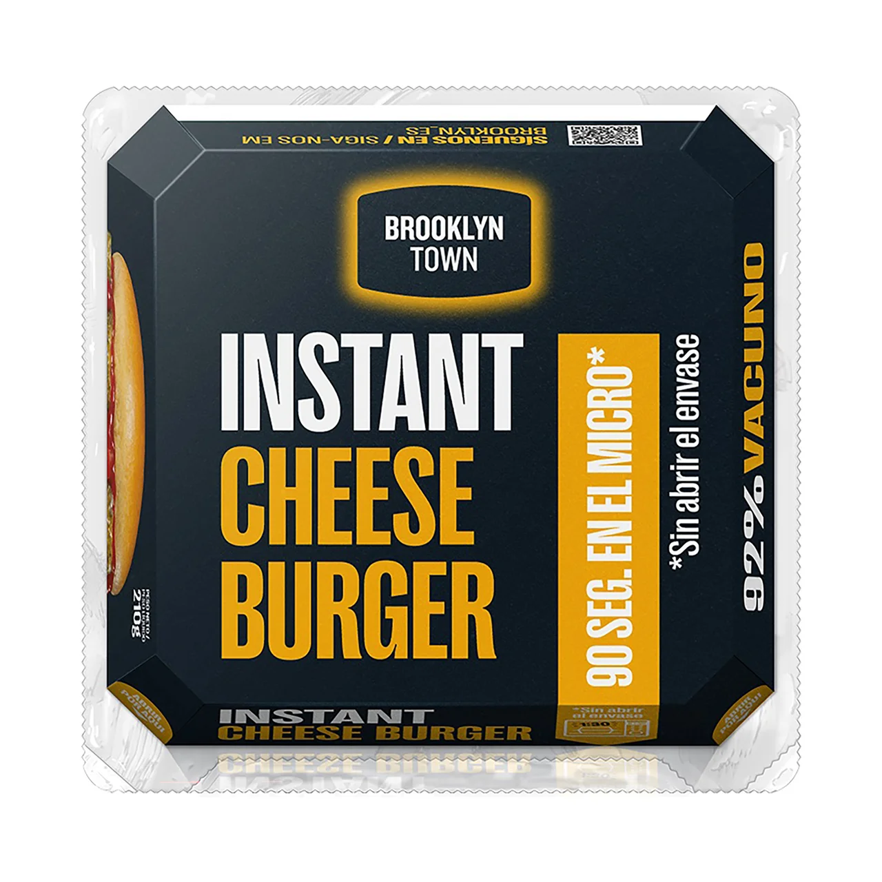 Instant Cheese burger con un 92% carne de vacuno 210 g.