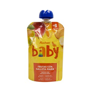 ALCAMPO BABY Bolsita de frutas con galletas maría ALCAMPO BABY 120 g.