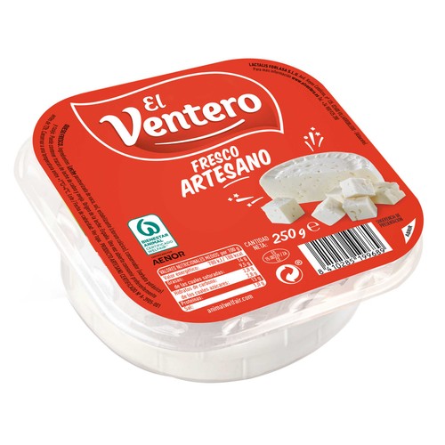 EL VENTERO Queso fresco EL VENTERO tarrina de 250 g.
