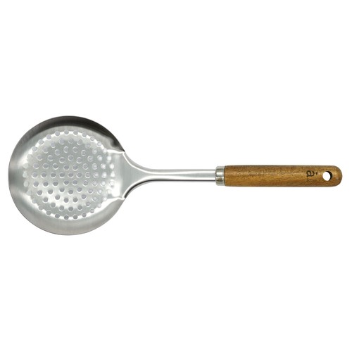 Espumadera de acero inoxidable con mango de madera Acacia ACTUEL.