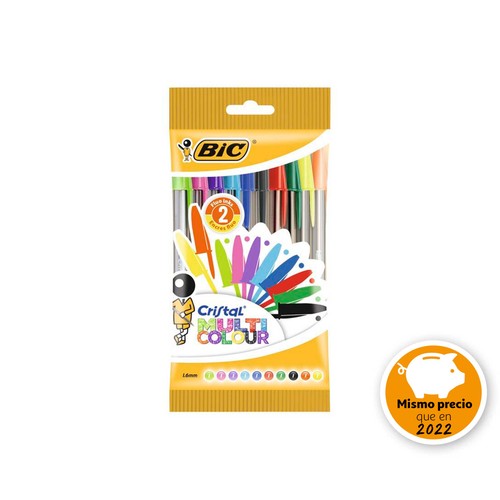 10 bolígrafos de cristal, BIC.