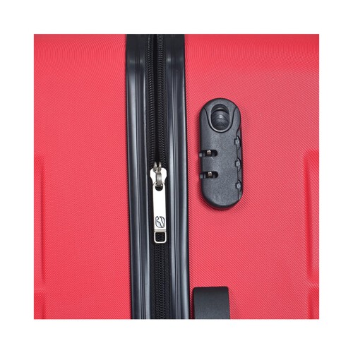 Maleta grande de viaje rígida de color rojo de 75 cm y 4 ruedas ABS, AIRPORT ALCAMPO.