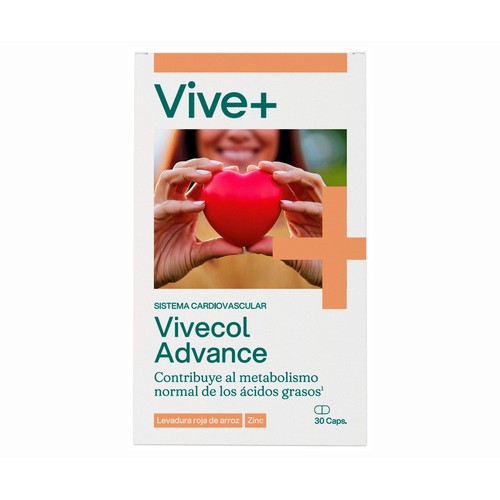 VIVE ADVANCE Complemento alimenticio a base de levadura roja de arroz, olivo y zinc VIVE+ Advance 30 cápsulas