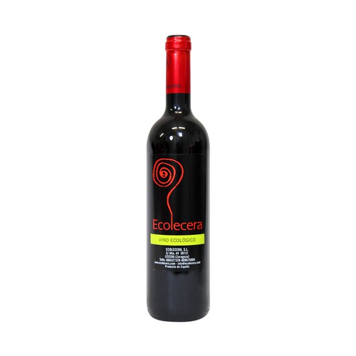 ECOLECERA Vino tinto joven de cultivo ecológico del bajo Aragón ECOLECERA 75 cl.