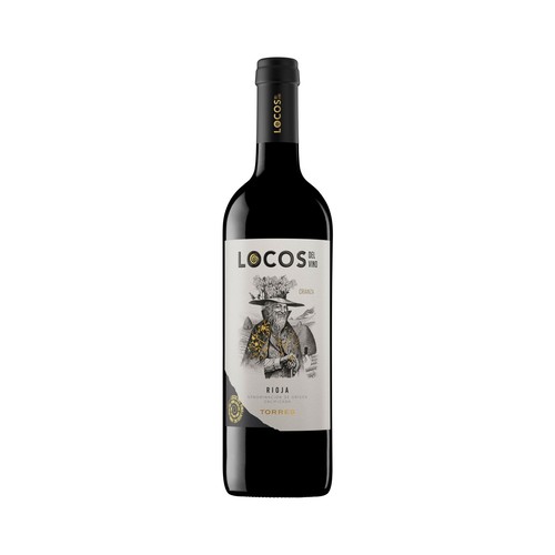 LOCOS DEL VINO Vino tinto crianza con D.O. Ca. Rioja botella 75 cl.