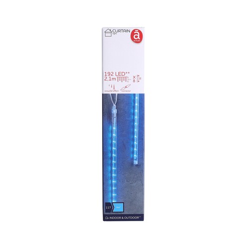 Tubo de guirnalda 30cm con 192 luces LED, efecto de nieve azul, para exterior, ACTUEL.