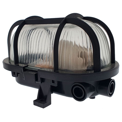 Aplique oval negro exterior 60W. OSCA CONNECT