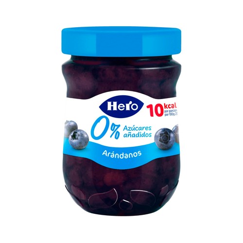 HERO Mermelada de arándanos sin azúcares añadidos bote 280 g.