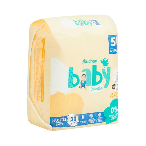 PRODUCTO ALCAMPO Baby sensitive  Pañales talla 5 (12-17 kg) 20 uds.