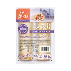 LA BROCHE Flautas con extra de relleno de pollo kebab y salsa de yogur LA BROCHE Fun roll 2 x 125 g.