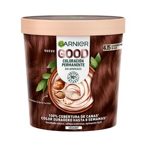GARNIER Good Coloracion permanente sin amoniaco, tono 4.15 Castaño marrón glace.