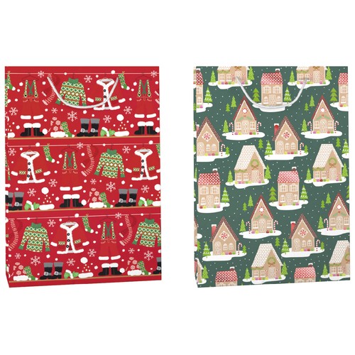 Bolsa de regalo tamaño L modelos surtidos Navidad, AUCHAN