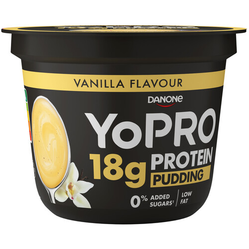 YOPRO Pudding con sabor a vainilla y alto contenido en proteínas (18 g) de Danone 180 g.