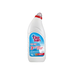 EKOSAN Gel limpiador WC líquido aroma oceánico 3 en 1 perfuma, higieniza y tiene efecto antical EKOSAN 1 l.