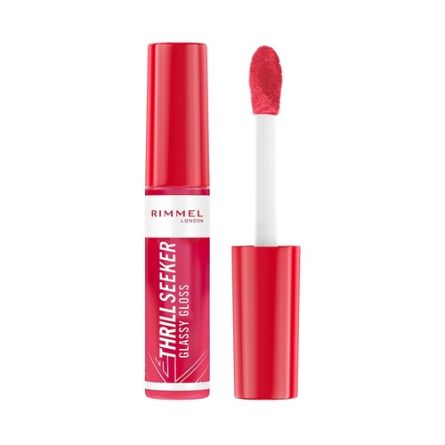 RIMMEL Thrill seeker tono pink to the berry Brillo de labios hidratante y nutritivo.
